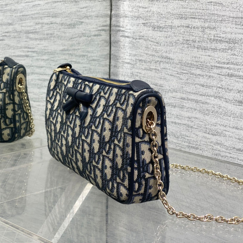 Dior Oblique Bow Pouch with Chain - FashionPlug
