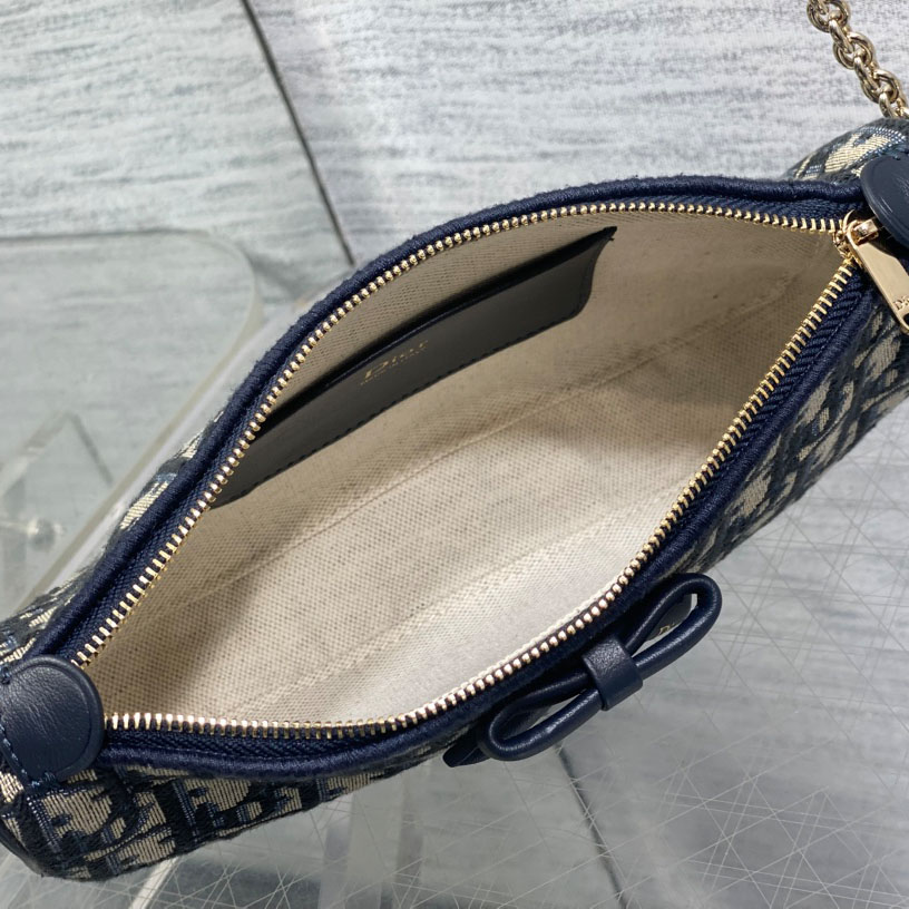 Dior Oblique Bow Pouch with Chain - FashionPlug