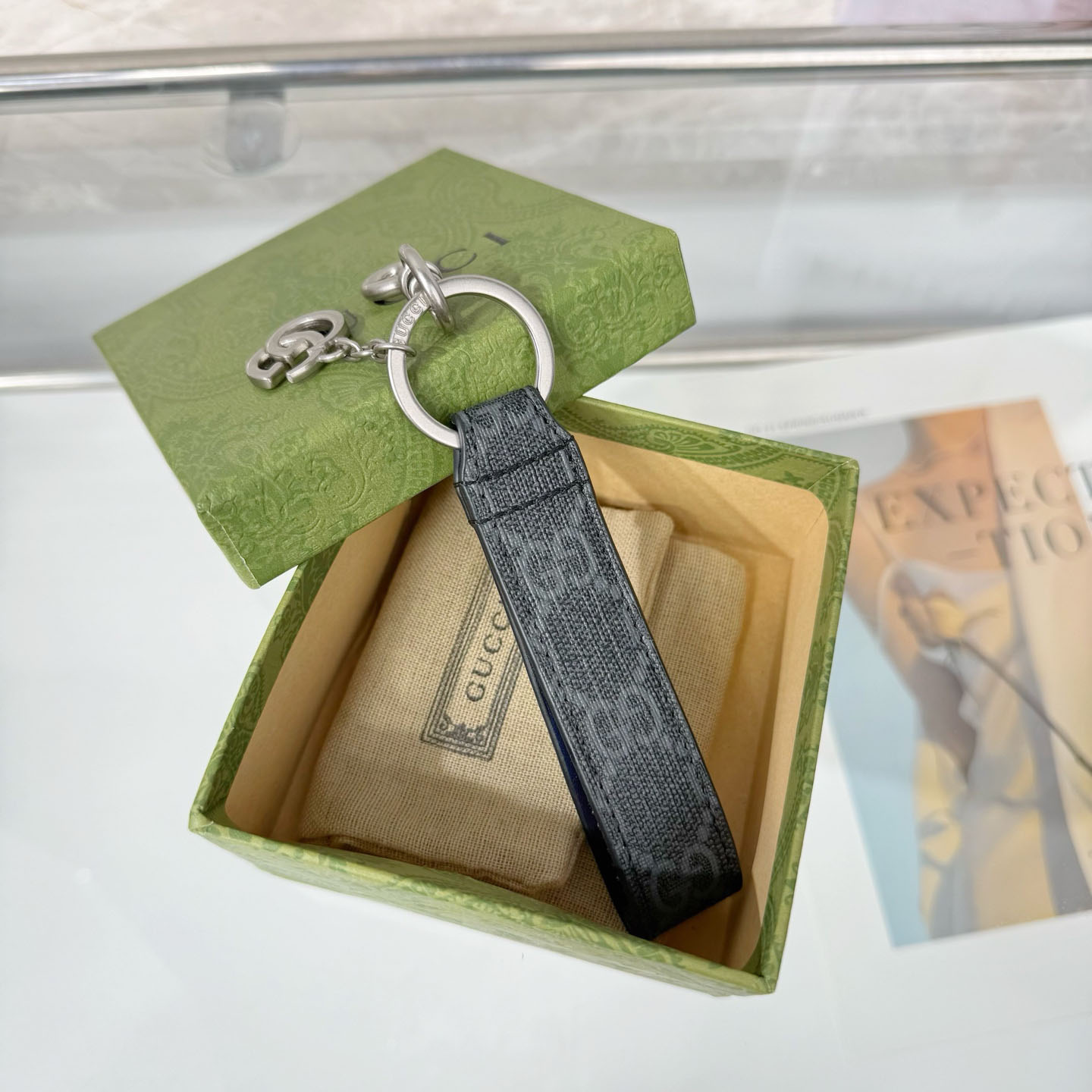 Gucci GG Keychain With Double G  - FashionPlug