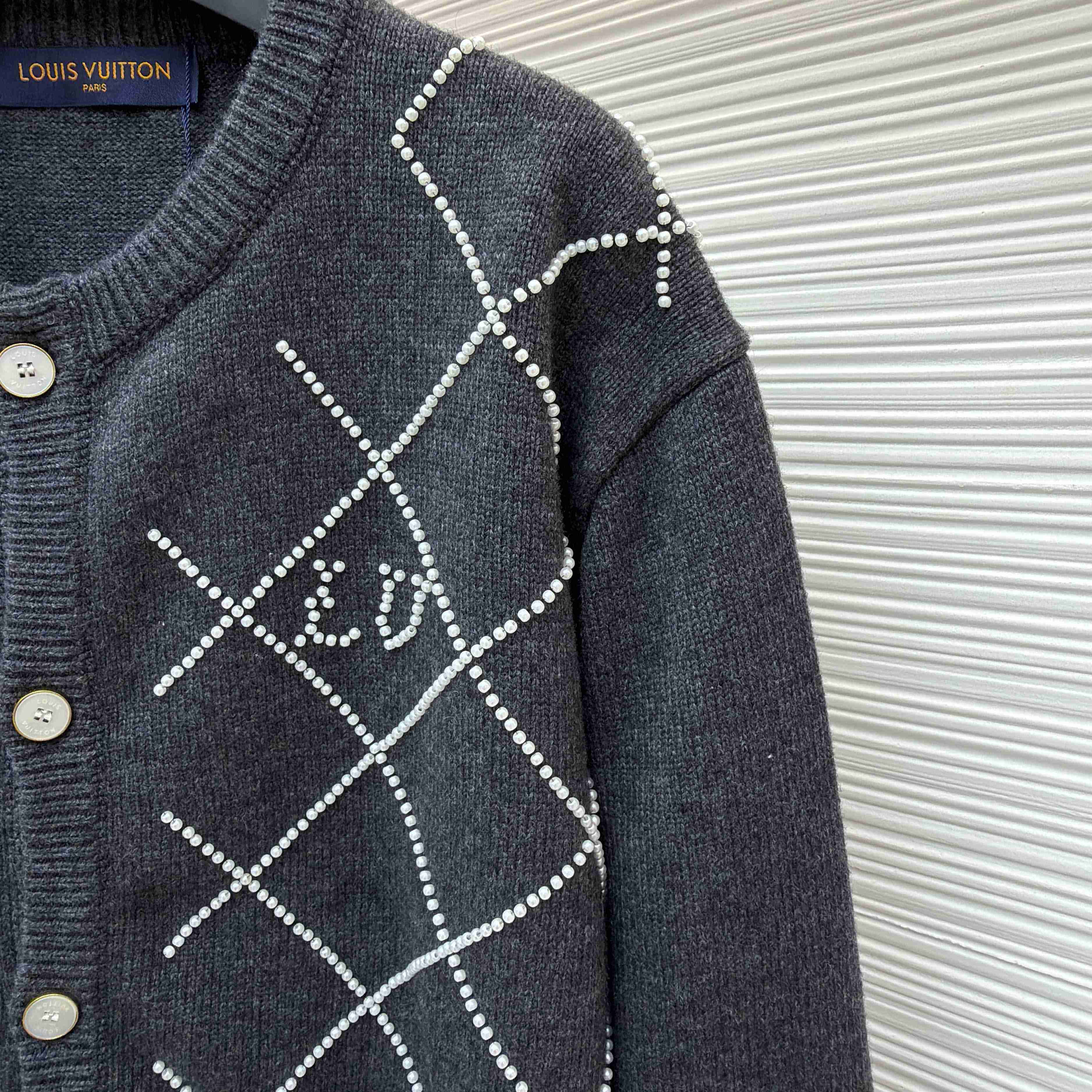Louis Vuitton Cardigan With Pearly Embroidery   1AJBUT - FashionPlug
