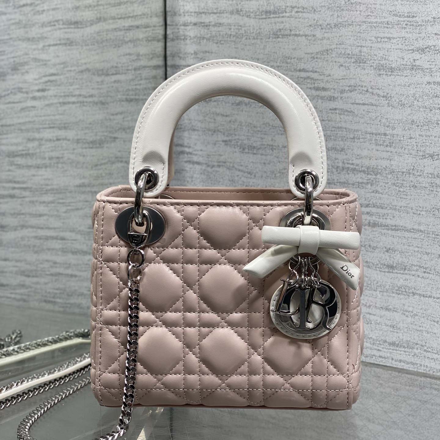 Dior Or Mini Lady Dior Bag with Chain  - FashionPlug
