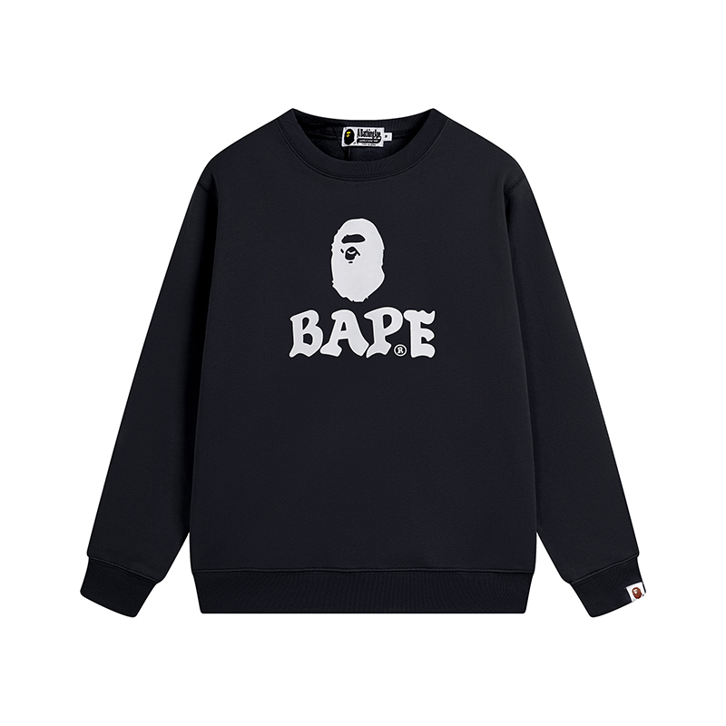 Bape Relaxed Fit Crewneck 'Black' - FashionPlug