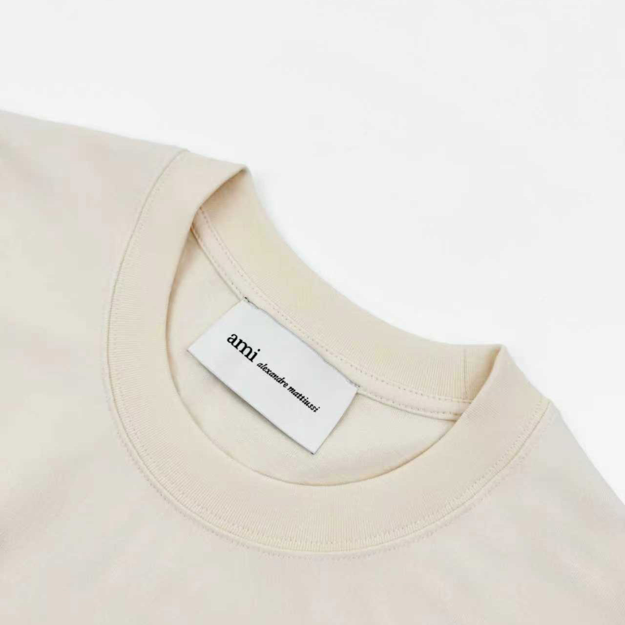 AMI Paris White Cotton Ami De Coeur T-shirt - FashionPlug