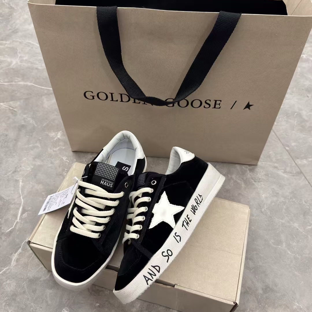 Golden Goose Exclusive Haus Of Dreamers Stardan in Velvet | White x Black - FashionPlug
