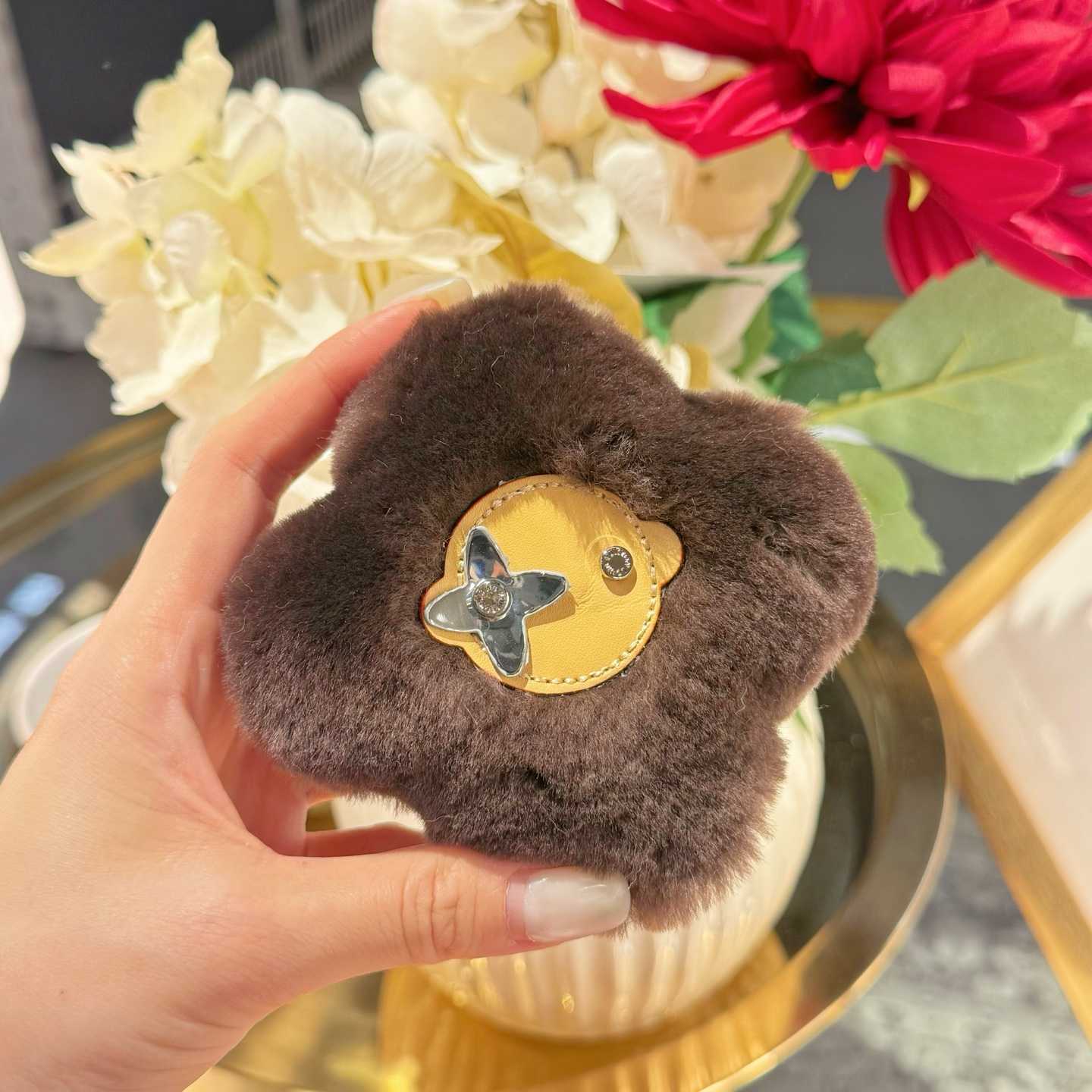 Louis Vuitton Vivienne Shearling Bag Charm   - FashionPlug