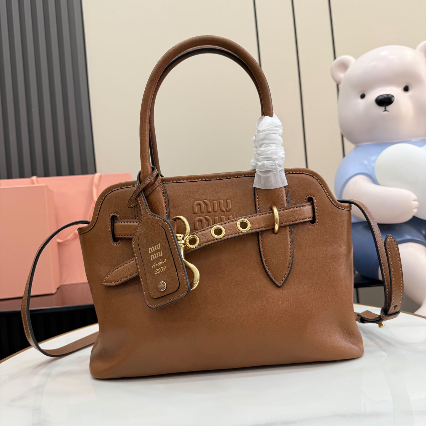 Miu Miu Aventure Nappa Leather Bag 5BA292 - FashionPlug