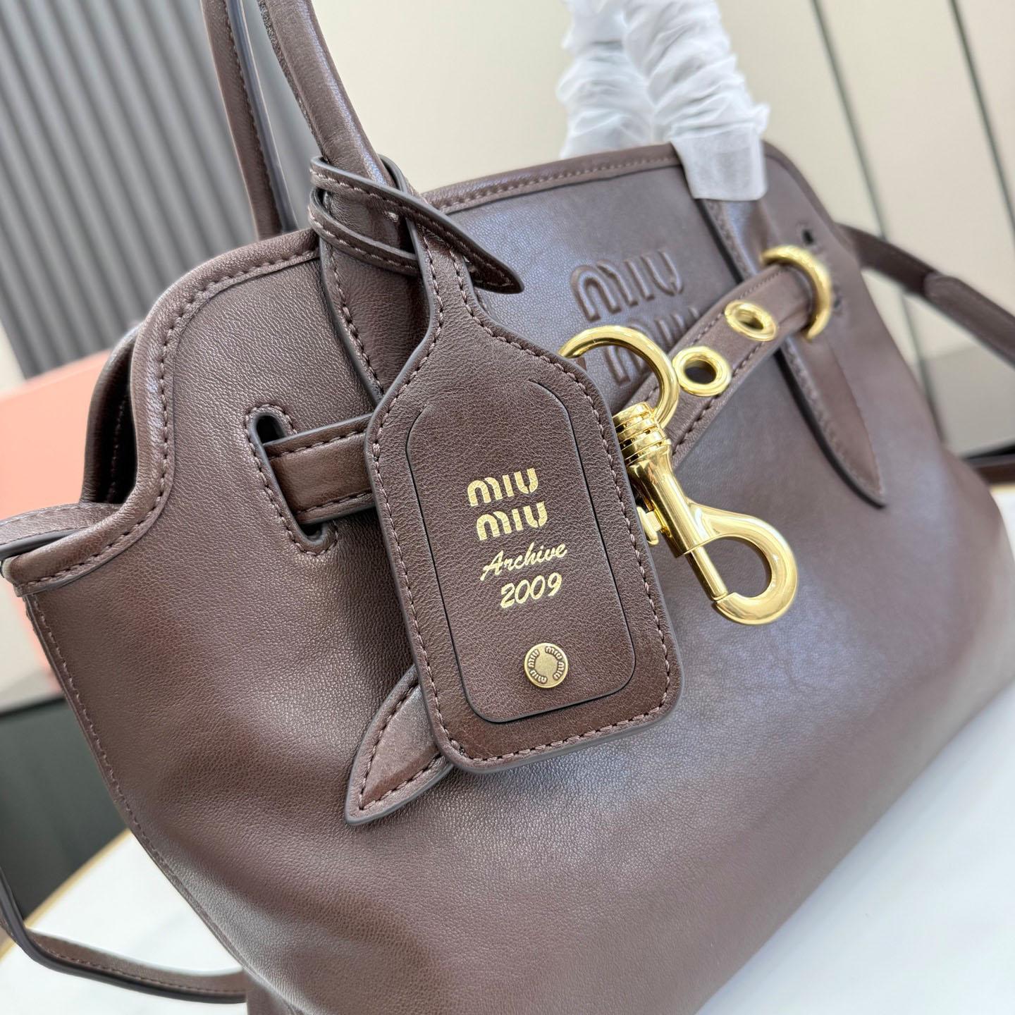Miu Miu Aventure Nappa Leather Bag 5BA292 - FashionPlug