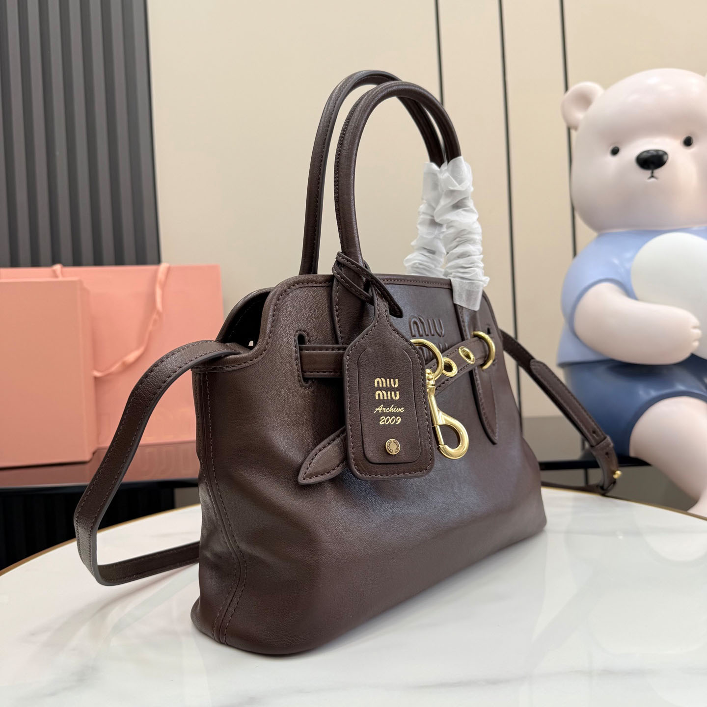 Miu Miu Aventure Nappa Leather Bag 5BA292 - FashionPlug