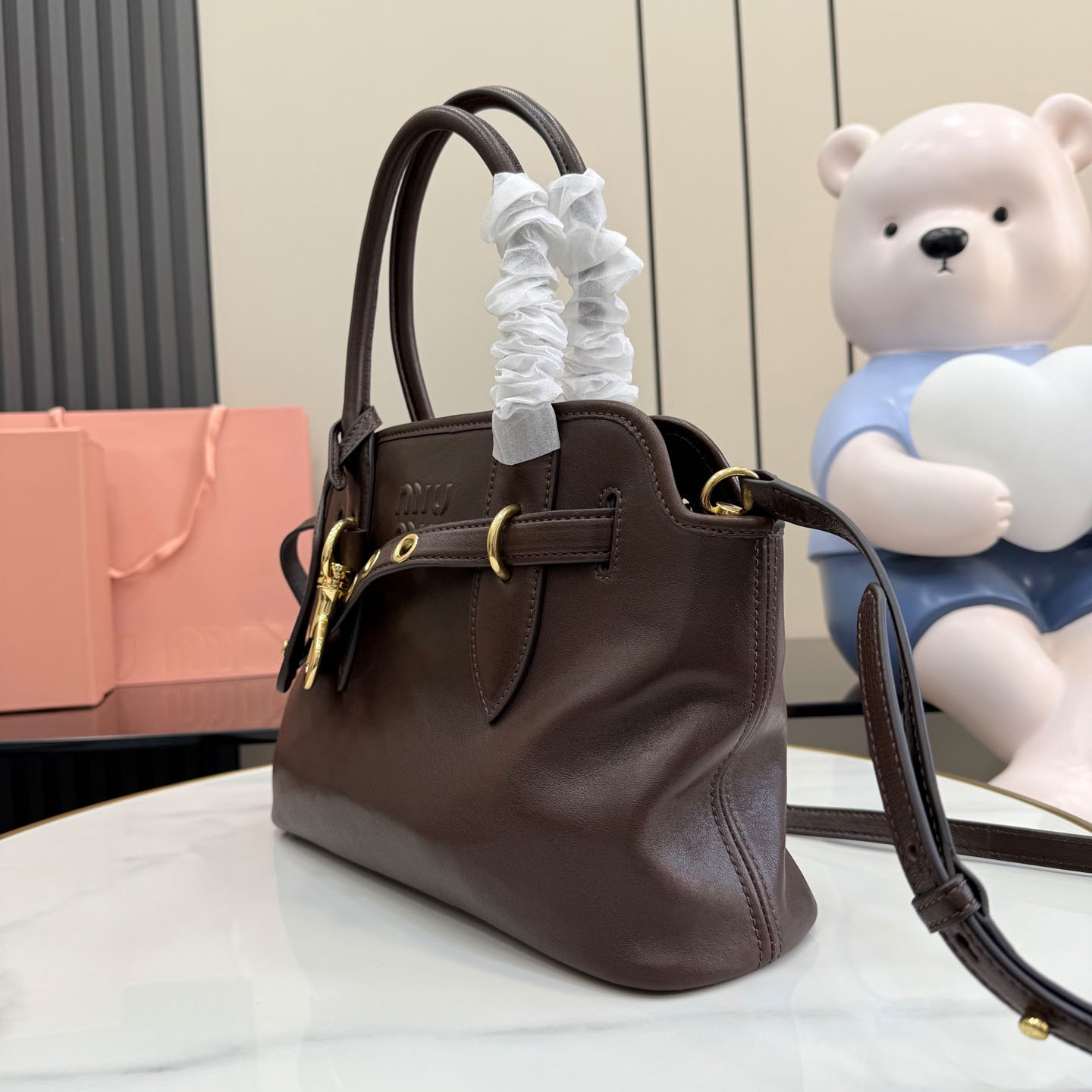 Miu Miu Aventure Nappa Leather Bag 5BA292 - FashionPlug