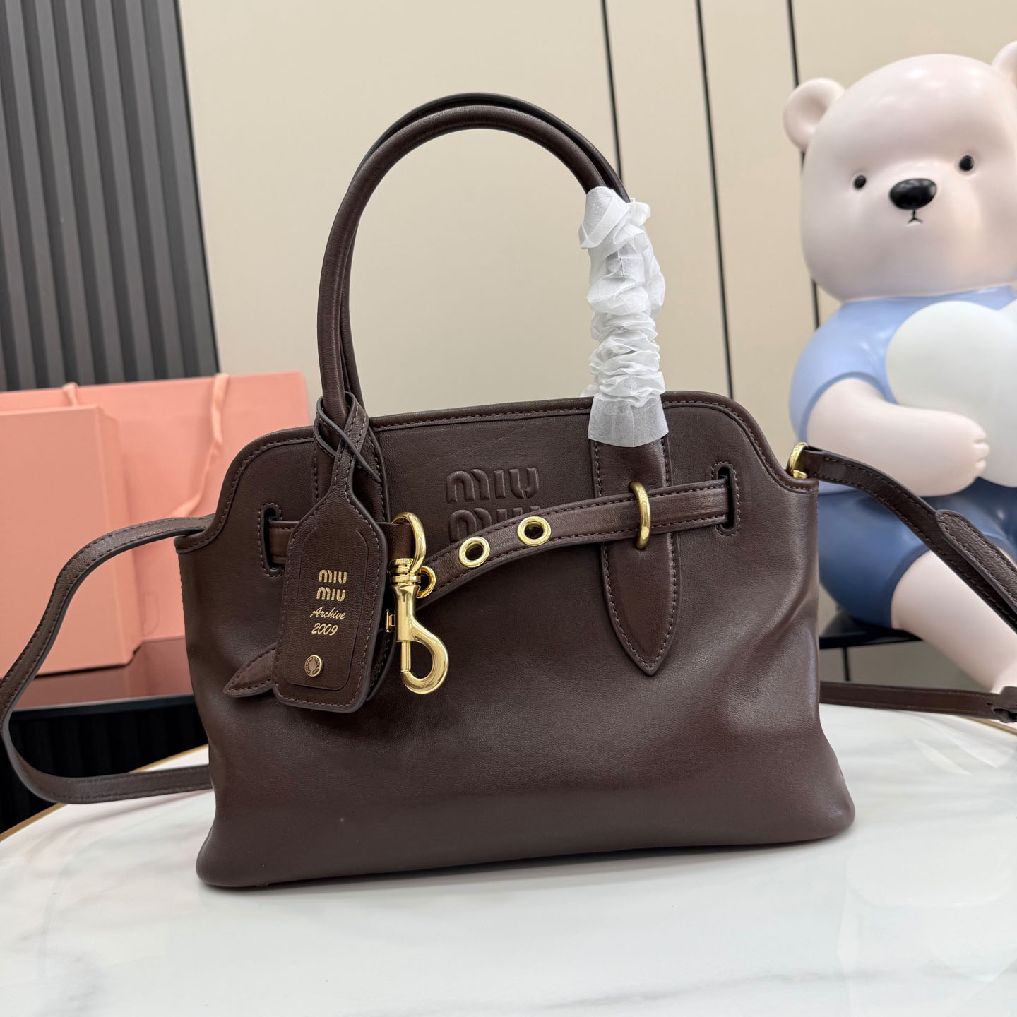 Miu Miu Aventure Nappa Leather Bag 5BA292 - FashionPlug