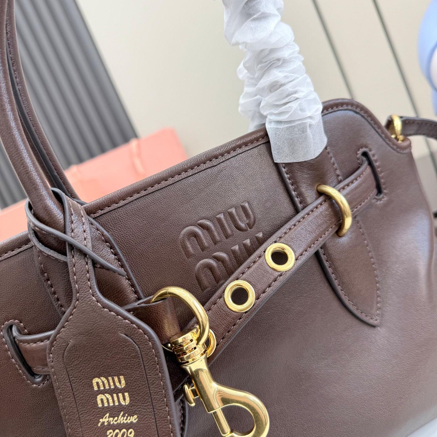 Miu Miu Aventure Nappa Leather Bag 5BA292 - FashionPlug