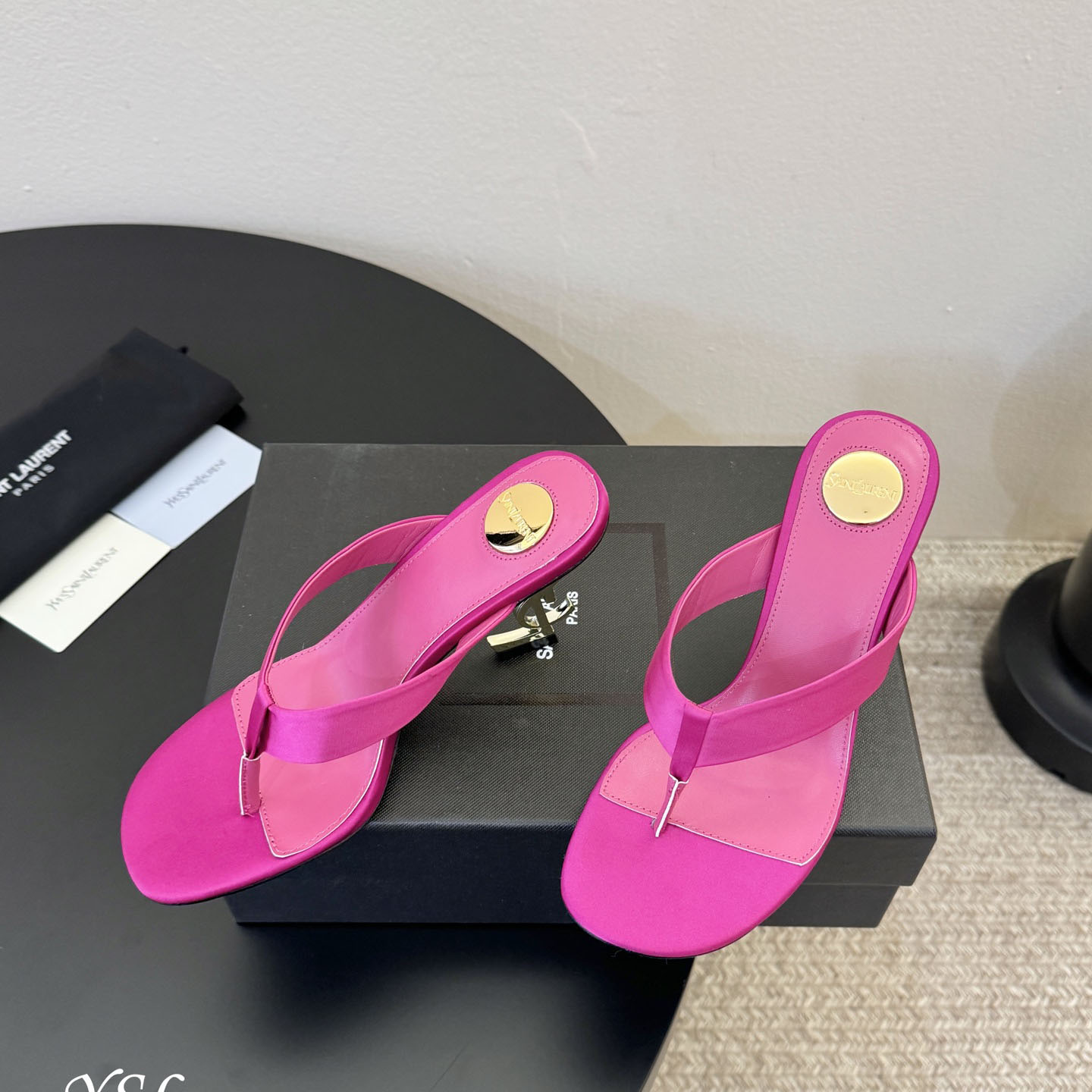 Saint Laurent OPYUM Mules In Satin  Crepe - FashionPlug