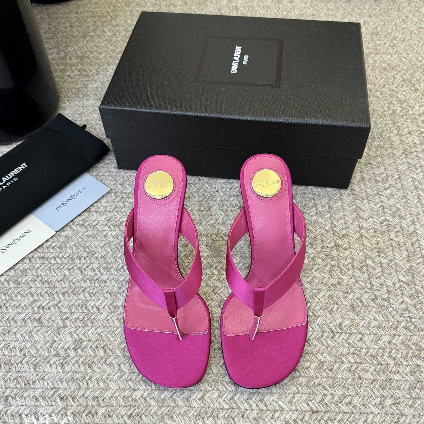 Saint Laurent OPYUM Mules In Satin  Crepe - FashionPlug