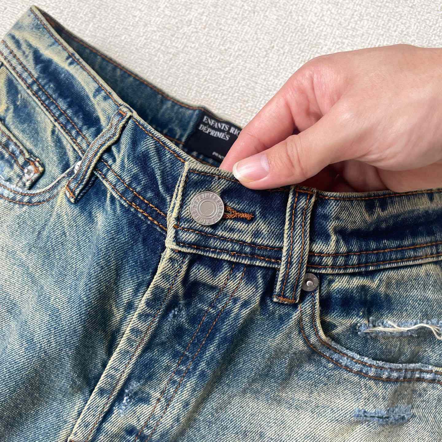 Enfants Riches Déprimés Corpse Pose Jeans 'Yellow Tint' - FashionPlug