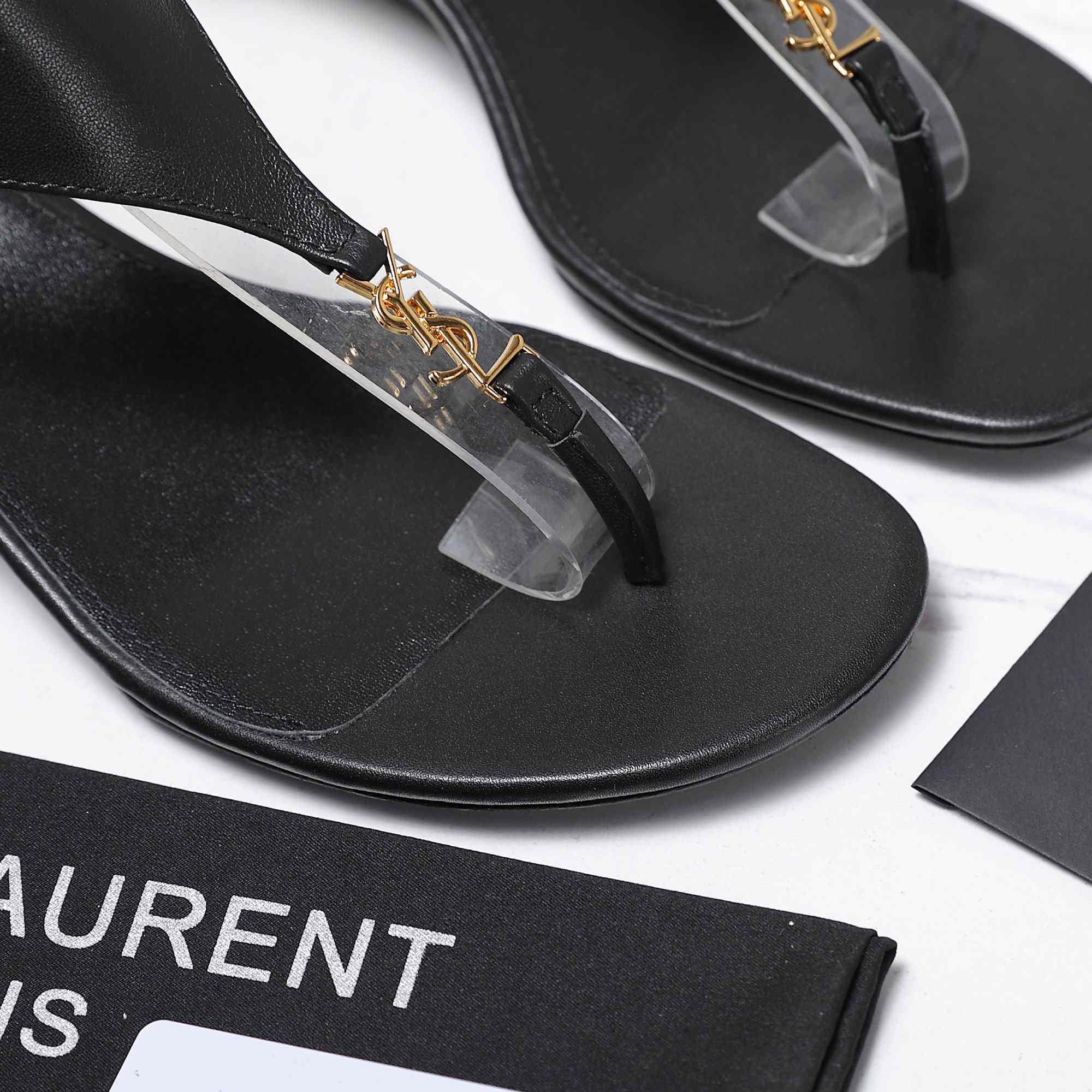 Saint Laurent Leather Sandals - FashionPlug