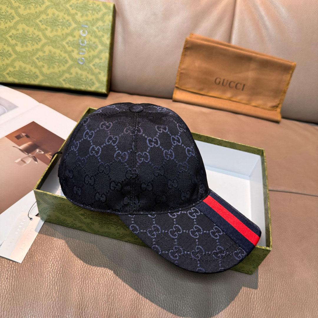 Gucci GG Cotton Baseball Hat With Web - FashionPlug