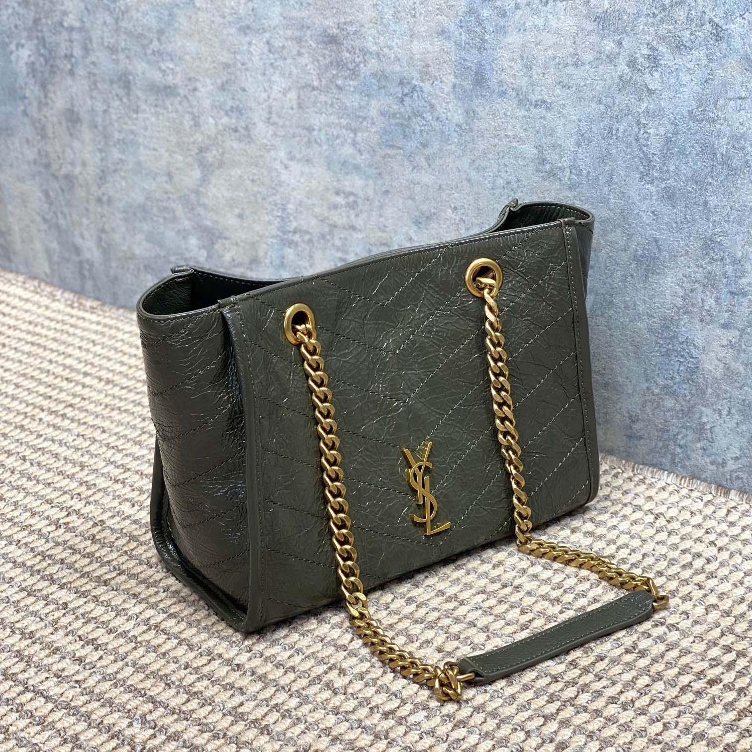 Saint Laurent Nini Small Shopping In Vintage Leather  - FashionPlug