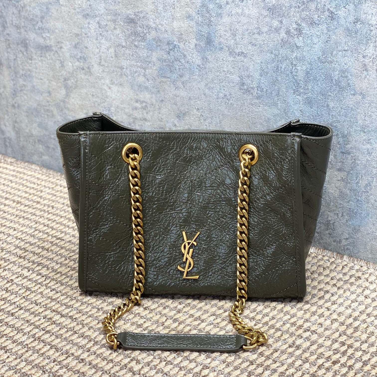 Saint Laurent Nini Small Shopping In Vintage Leather  - FashionPlug