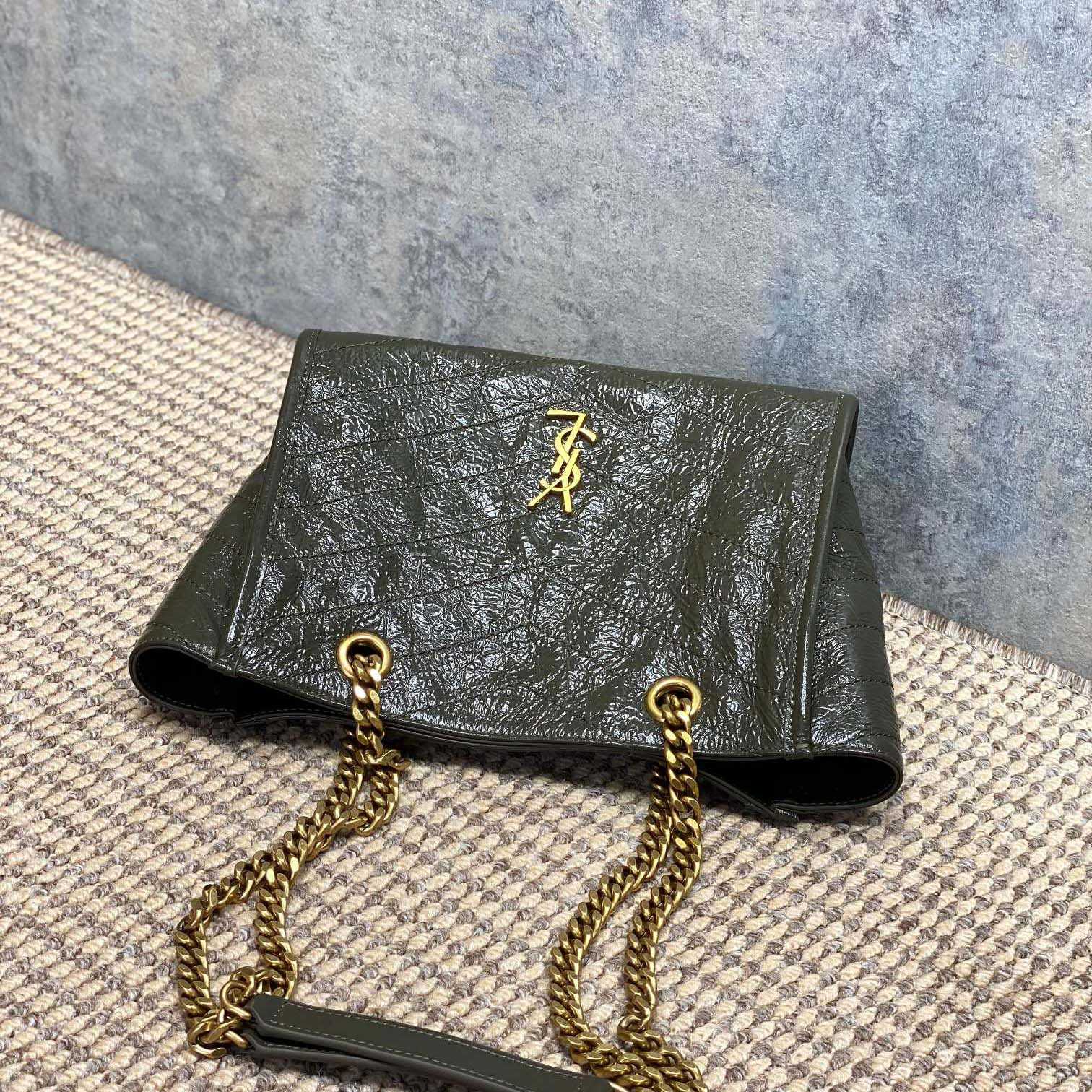 Saint Laurent Nini Small Shopping In Vintage Leather  - FashionPlug