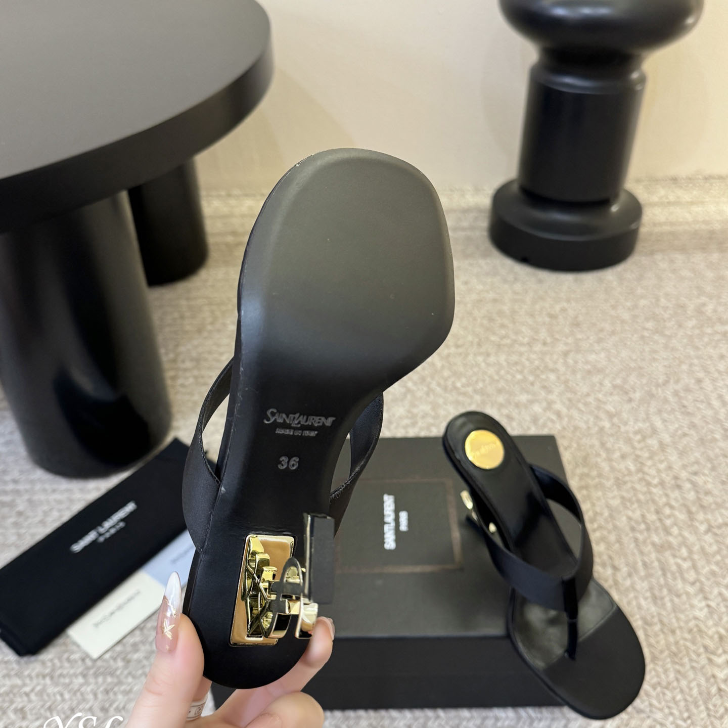 Saint Laurent OPYUM Mules In Satin  Crepe - FashionPlug