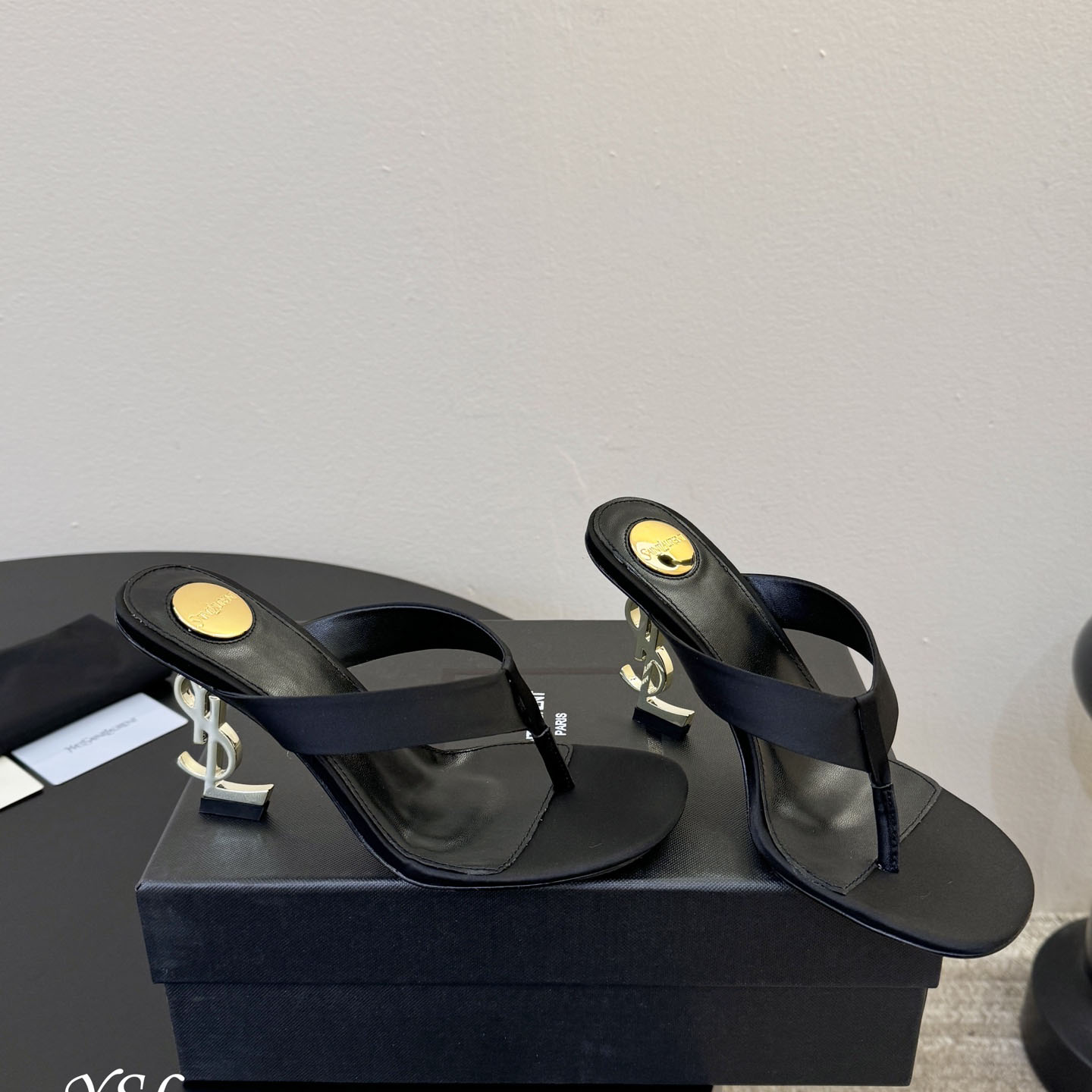 Saint Laurent OPYUM Mules In Satin  Crepe - FashionPlug