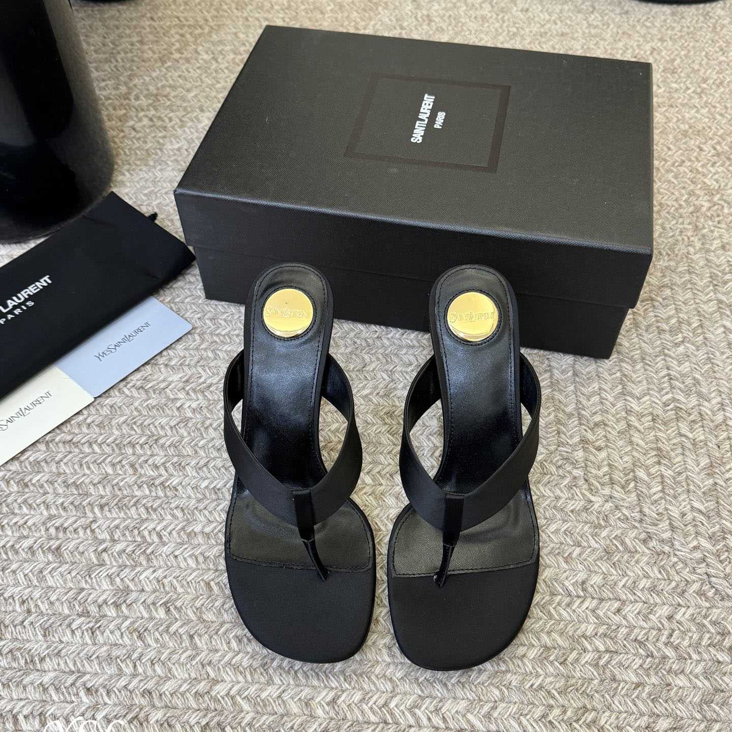 Saint Laurent OPYUM Mules In Satin  Crepe - FashionPlug