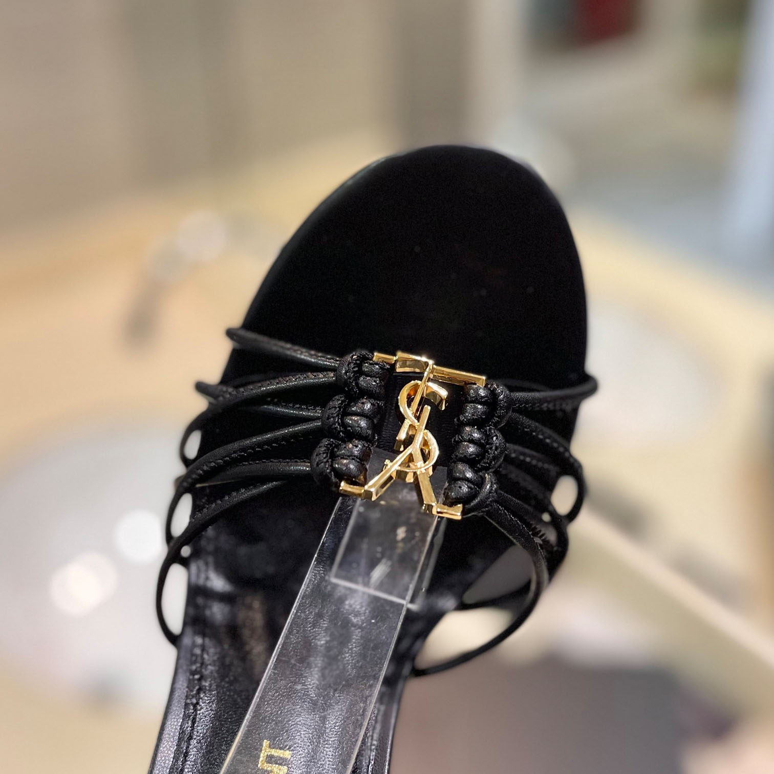 Saint Laurent BABYLONE Sandals In Smooth Leather - FashionPlug