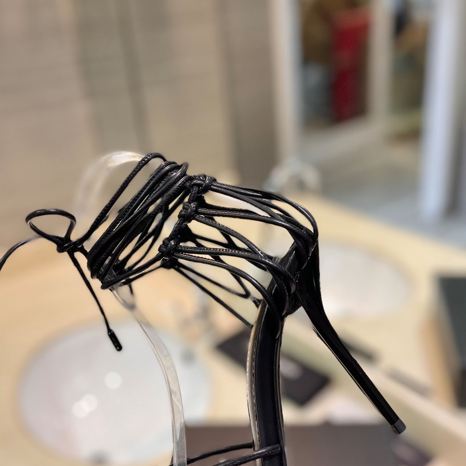 Saint Laurent BABYLONE Sandals In Smooth Leather - FashionPlug