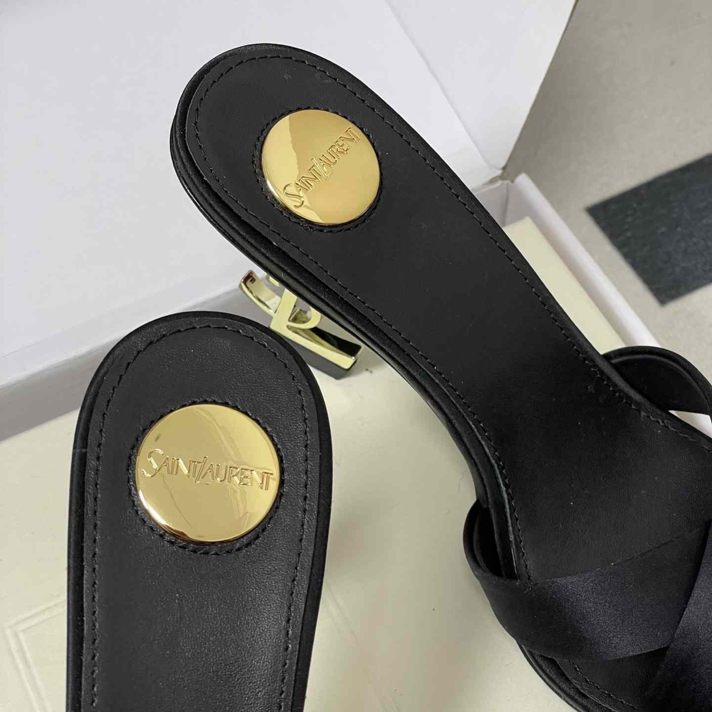Saint Laurent Opyum Mules In Satin Crepe  - FashionPlug