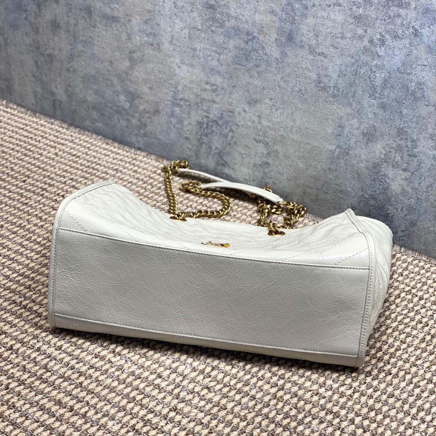 Saint Laurent Nini Shopping In Vintage Leather - FashionPlug