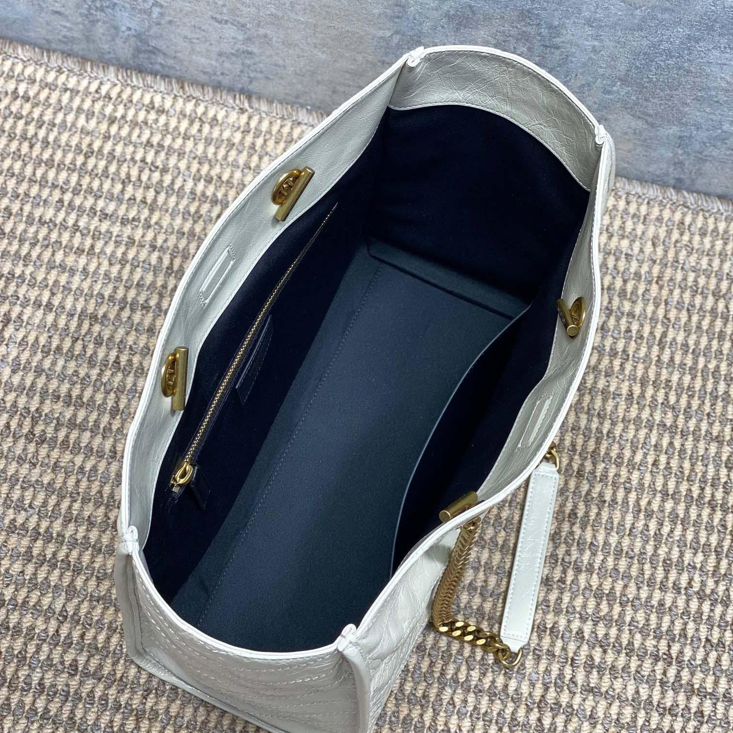 Saint Laurent Nini Shopping In Vintage Leather - FashionPlug