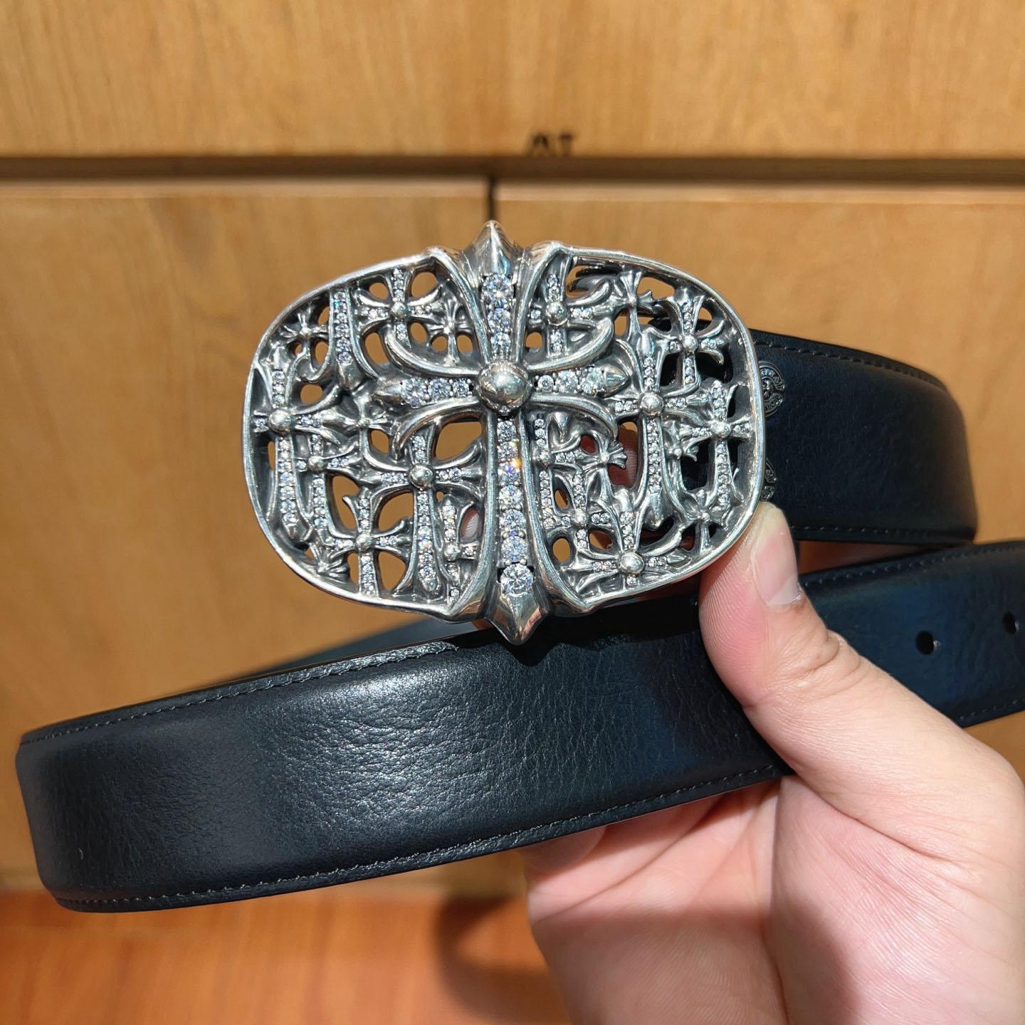Chrome Hearts Leather Belt   - FashionPlug