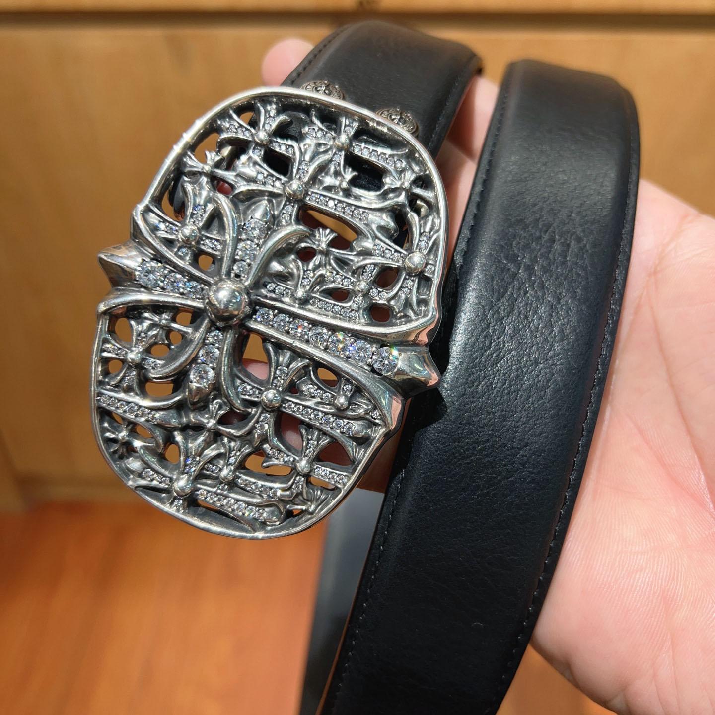 Chrome Hearts Leather Belt   - FashionPlug