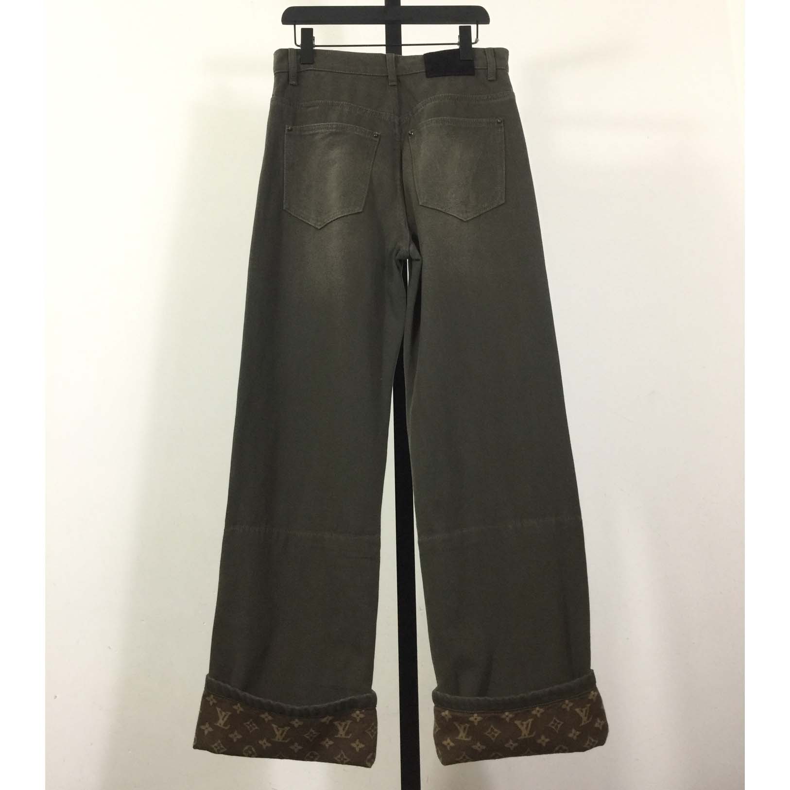 Louis Vuitton Waxed Denim Pants With Signature Turn-Ups   1AJCU6 - FashionPlug