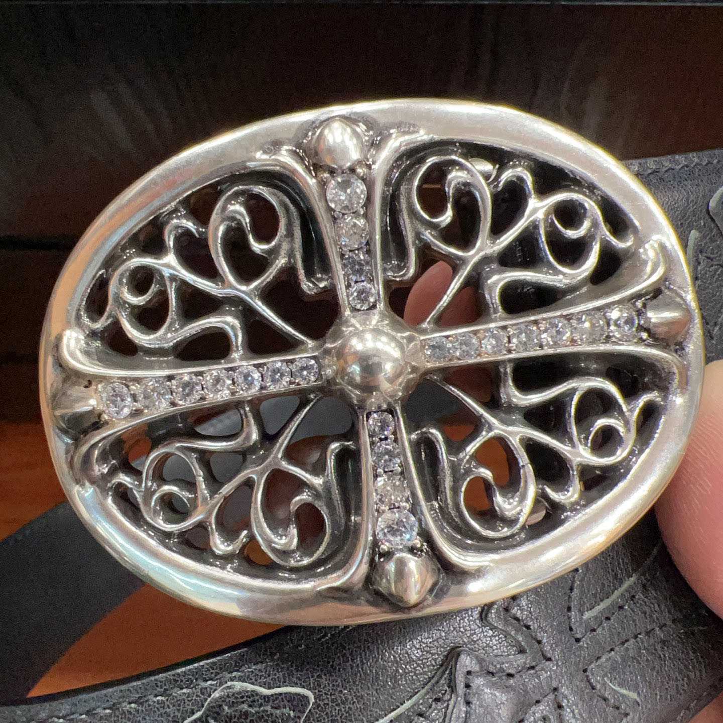 Chrome Hearts Leather Belt   - FashionPlug