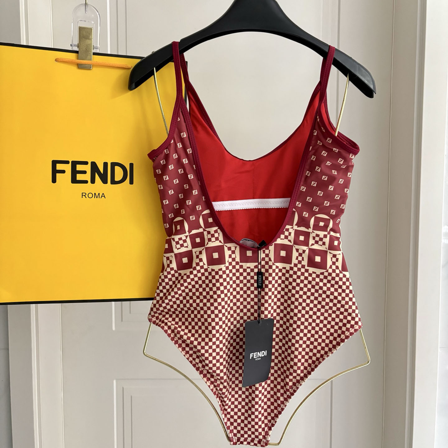 Fendi Geometric Pattern Printed Swimsuit - FashionPlug