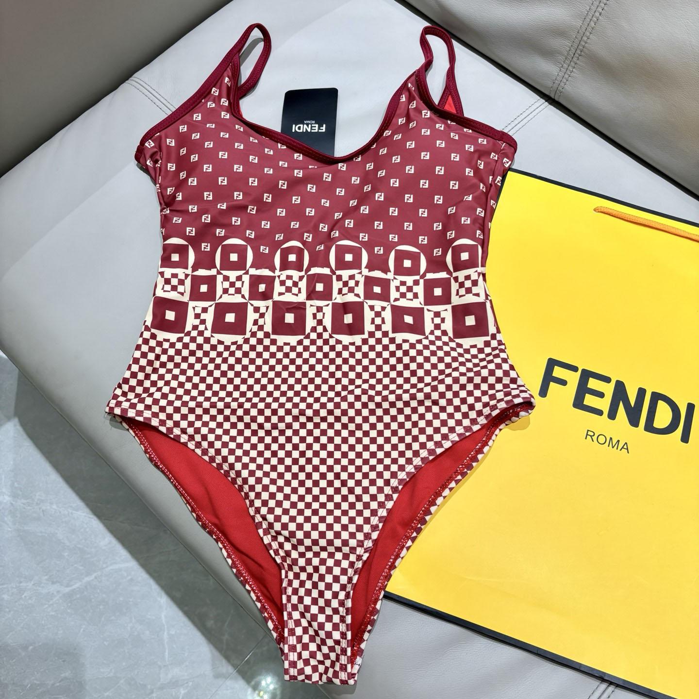 Fendi Geometric Pattern Printed Swimsuit - FashionPlug
