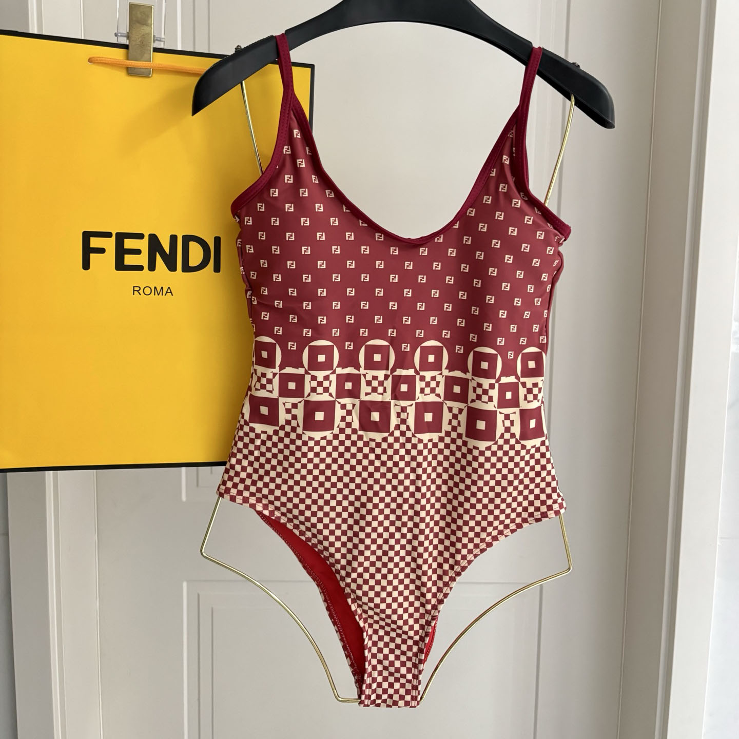 Fendi Geometric Pattern Printed Swimsuit - FashionPlug