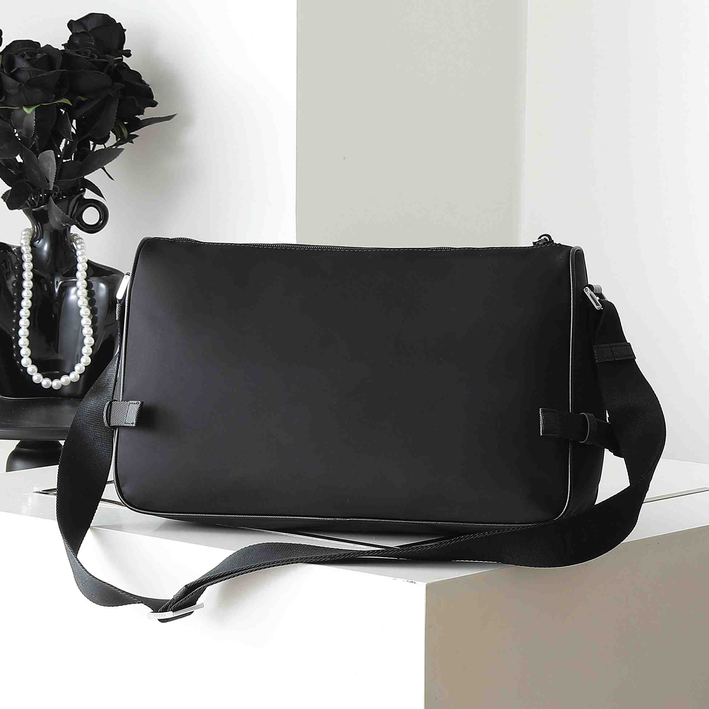 Prada Large Re-Nylon And Saffiano leather shoulder bag - FashionPlug