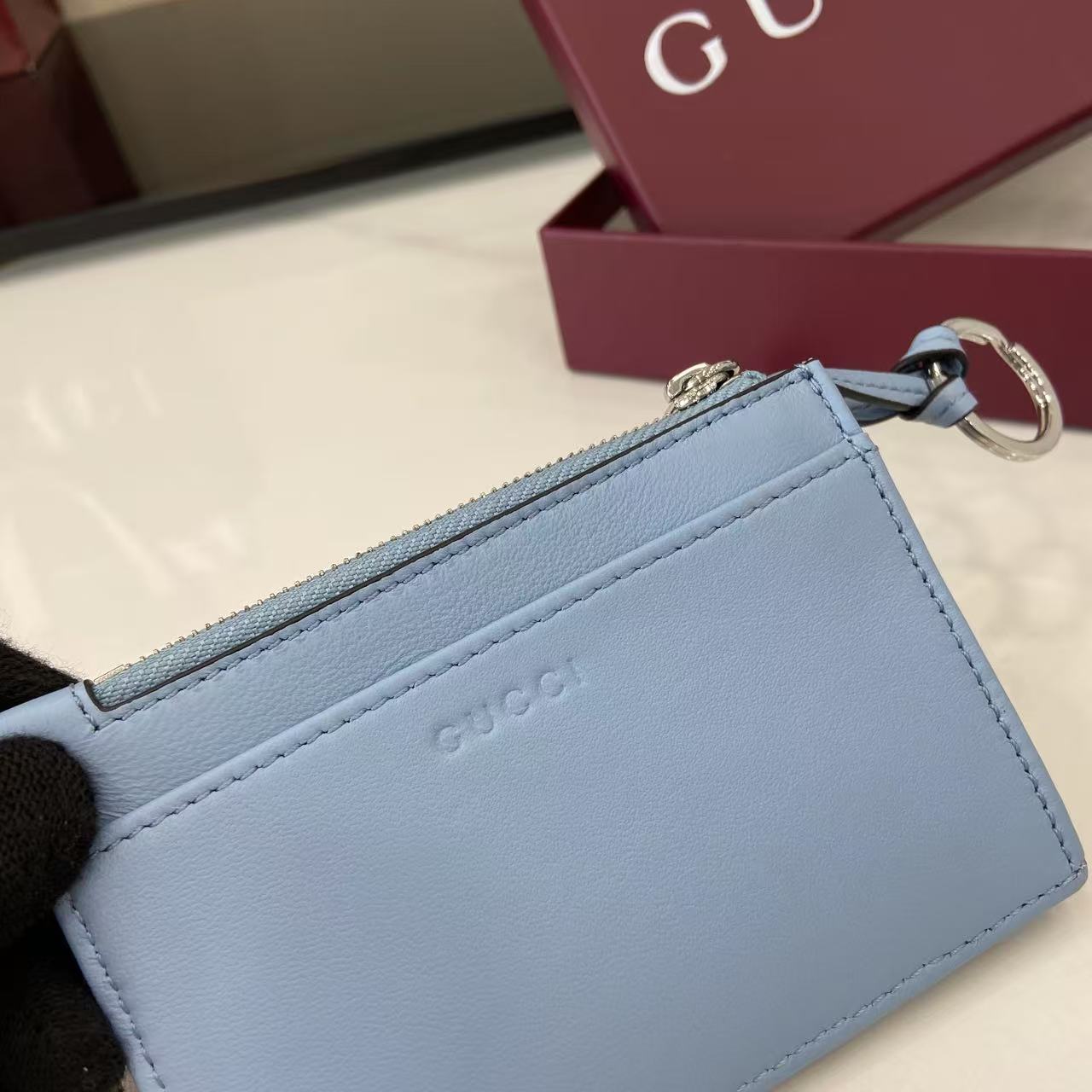 Gucci GG Marmont Zip Key Pouch - FashionPlug