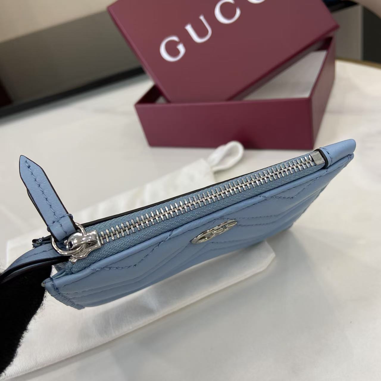 Gucci GG Marmont Zip Key Pouch - FashionPlug