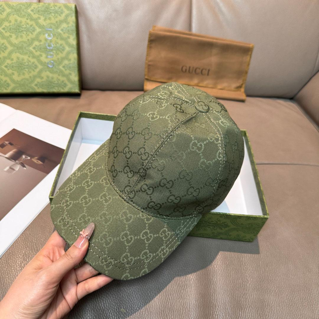 Gucci Forest Green GG Canvas Baseball Hat - FashionPlug