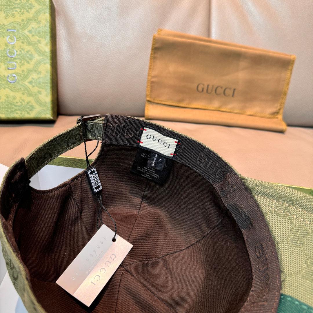 Gucci Forest Green GG Canvas Baseball Hat - FashionPlug