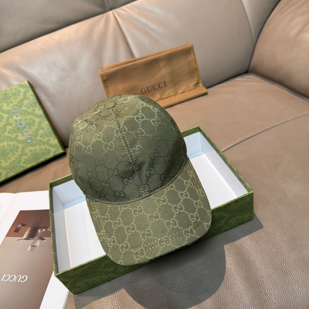 Gucci Forest Green GG Canvas Baseball Hat - FashionPlug