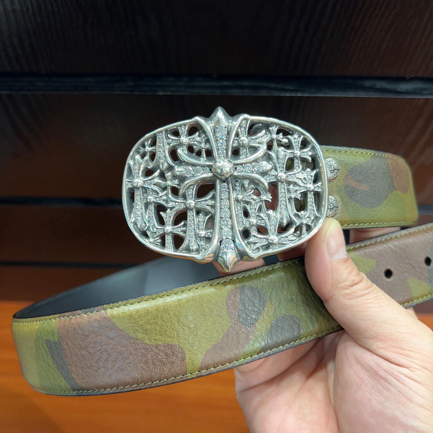 Chrome Hearts Leather Belt   - FashionPlug