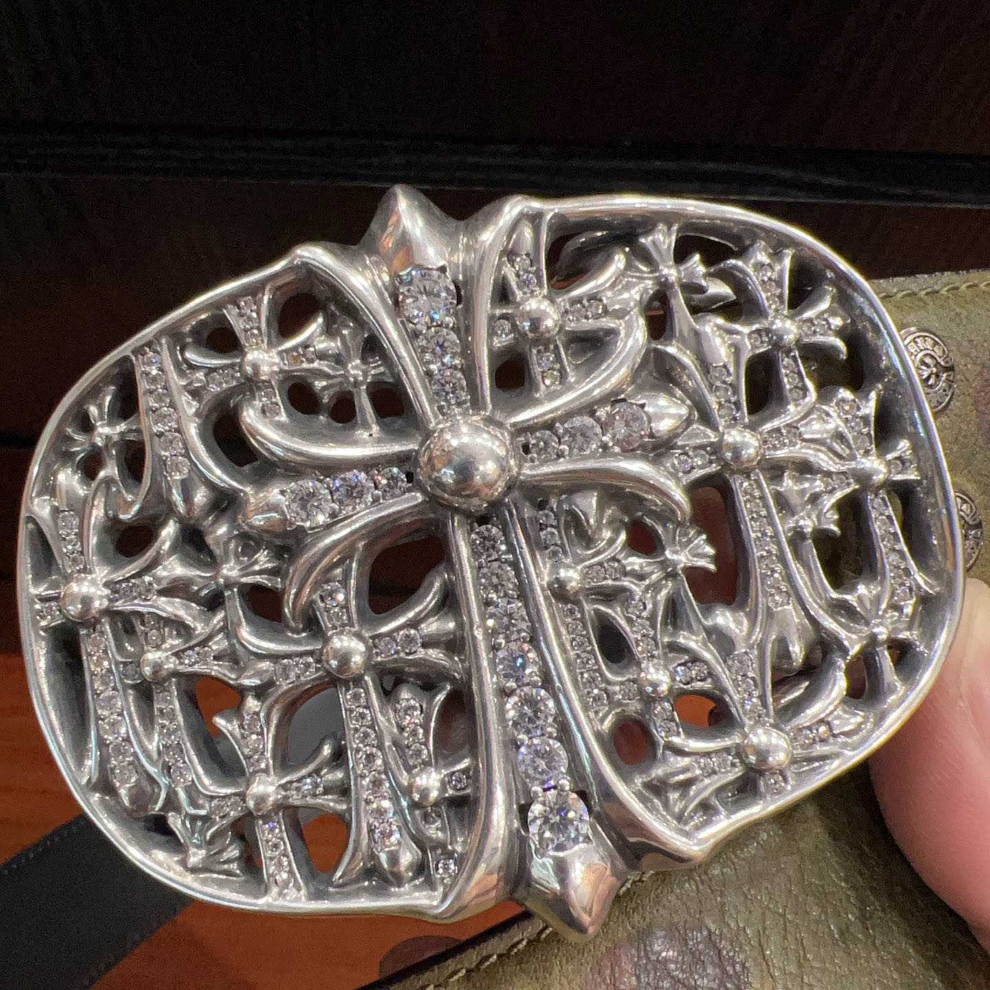 Chrome Hearts Leather Belt   - FashionPlug