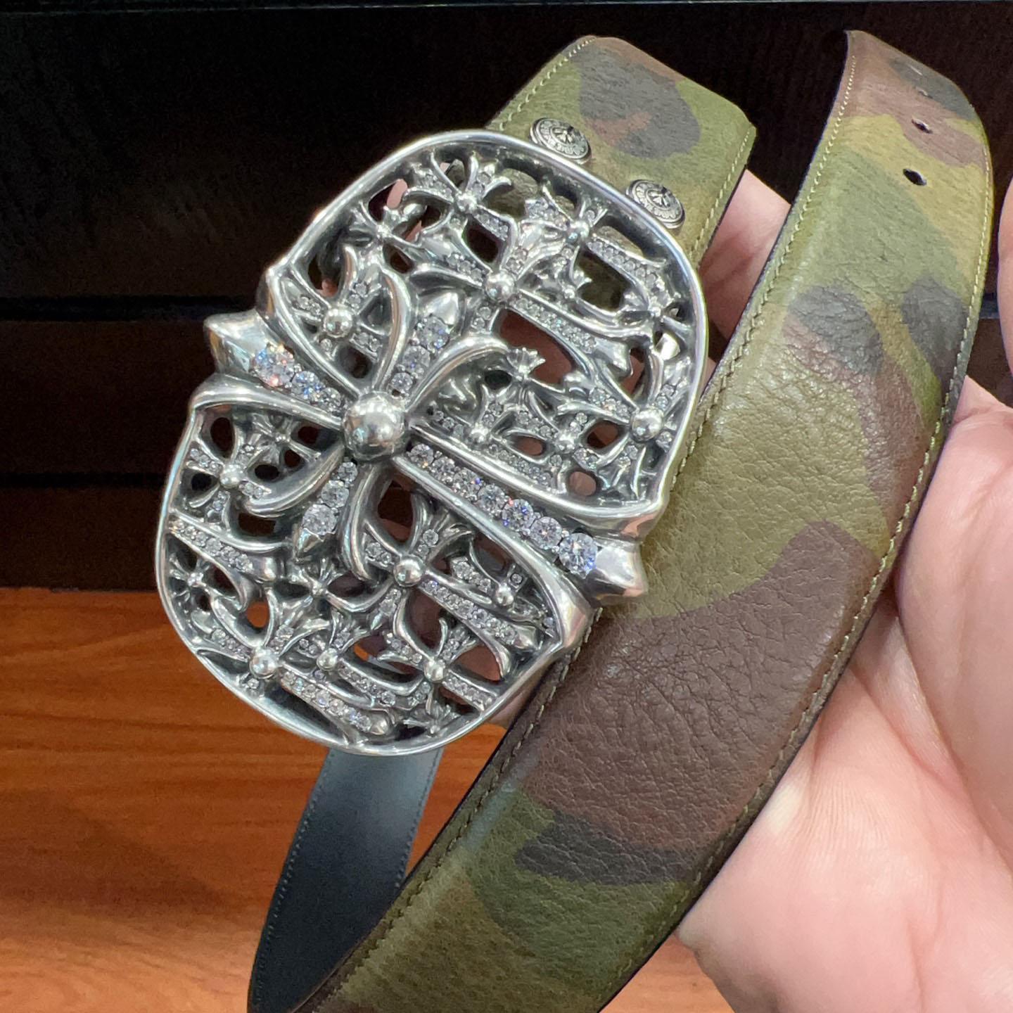 Chrome Hearts Leather Belt   - FashionPlug