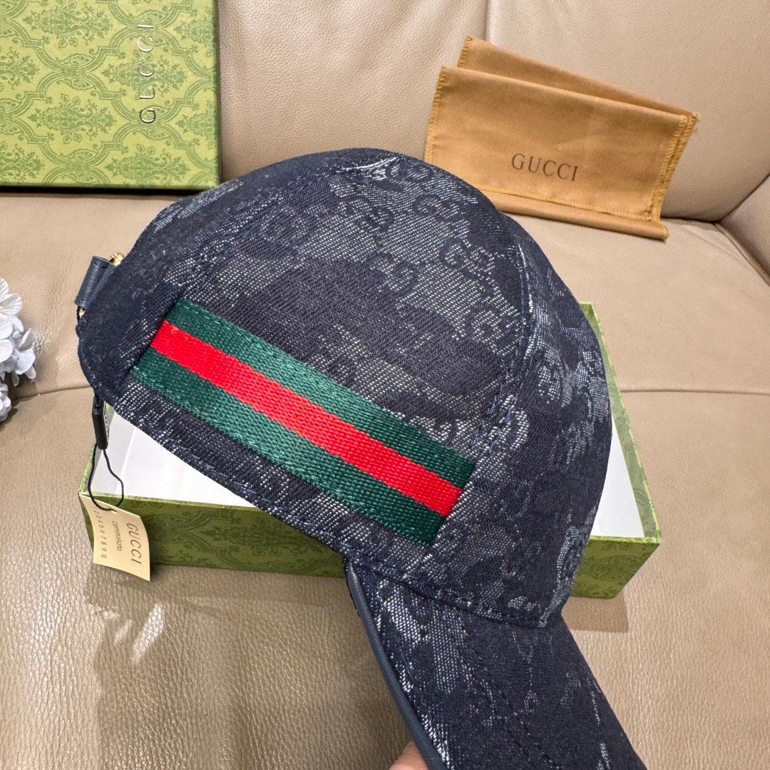Gucci GG Denim Baseball Cap  - FashionPlug