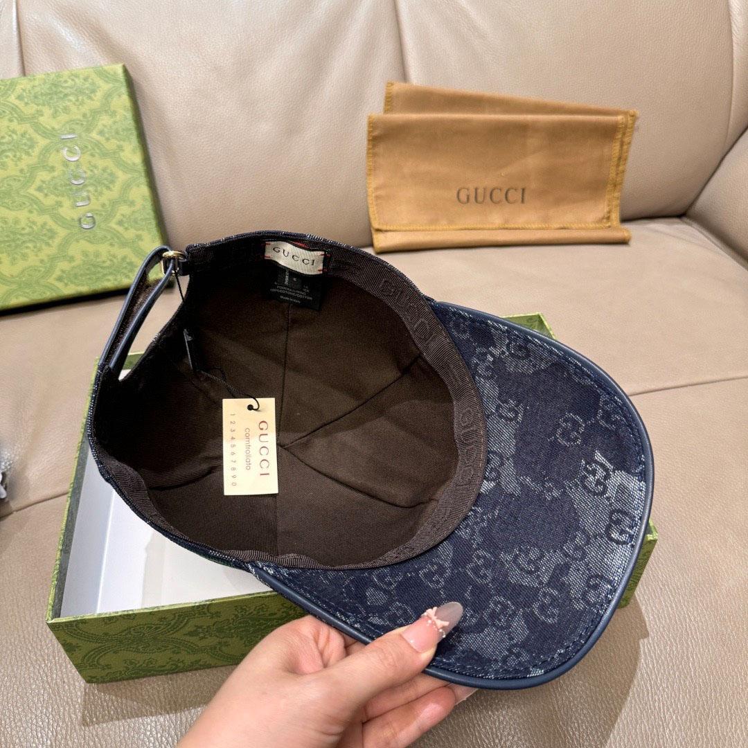 Gucci GG Denim Baseball Cap  - FashionPlug