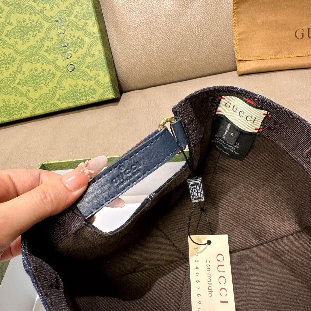 Gucci GG Denim Baseball Cap  - FashionPlug